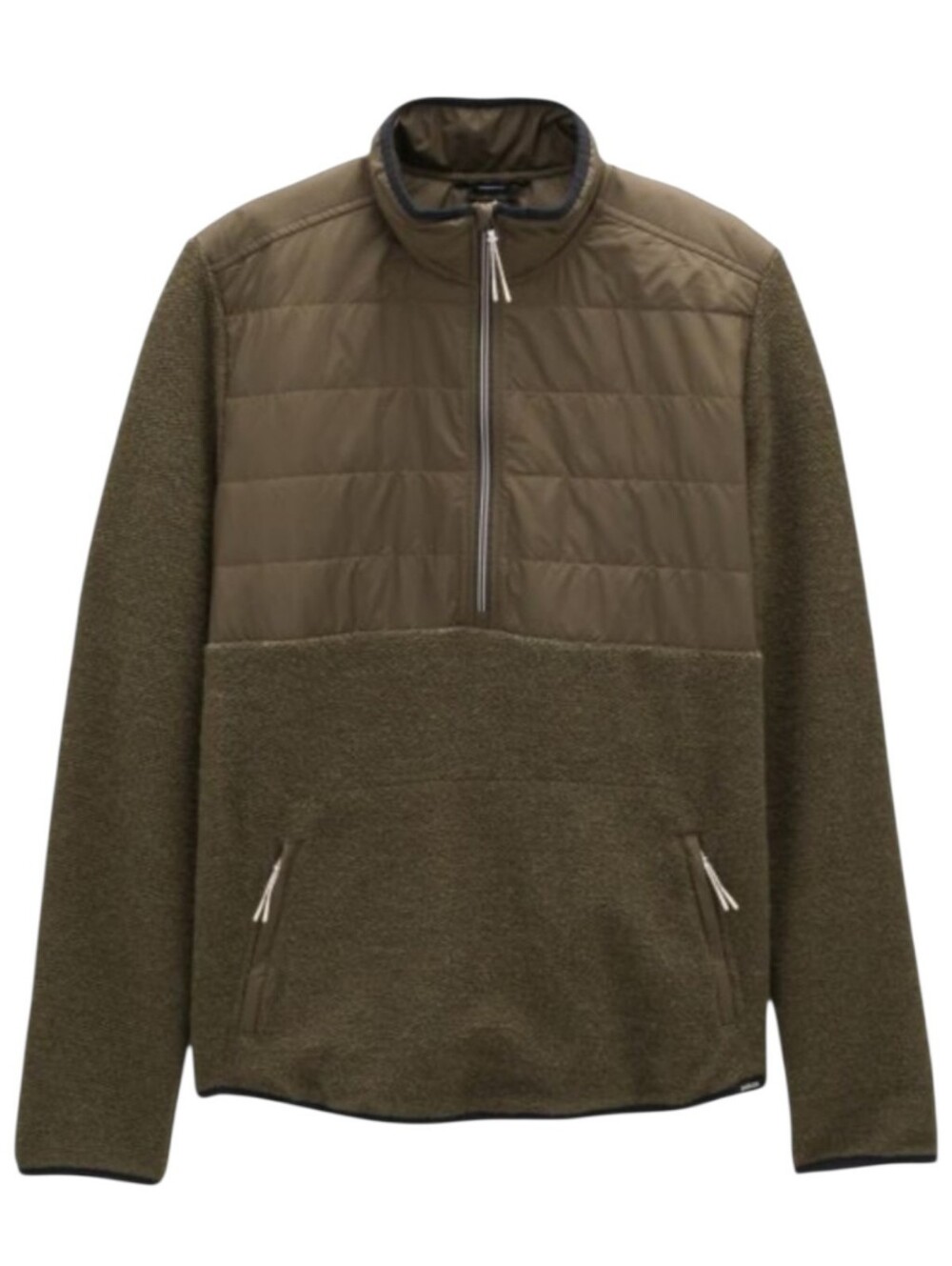PRANA Men's XL IncrediWool 1/2 Zip Olive Green Quilted Pullover New With Tags